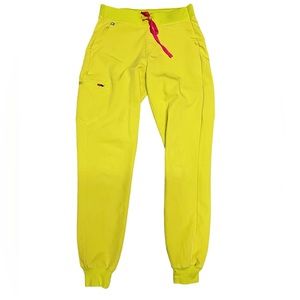 Figs Neon Yellow with Pink Joggers